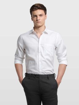 Arrow - White Textured Full Sleeves Shirt