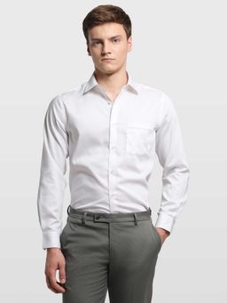 Arrow - White Solid/Plain Full Sleeves Shirt