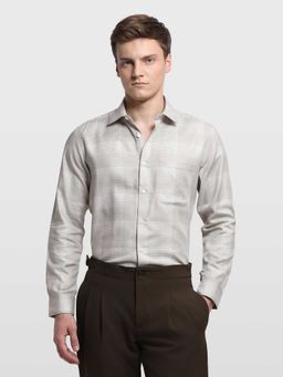 Arrow - Beige Checks Full Sleeves Shirt