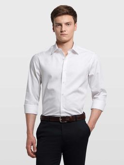 Arrow - White Textured Full Sleeves Shirt