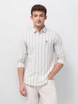 U.S. Polo Assn. Denim Co. - White Stripes Full Sleeves Shirt