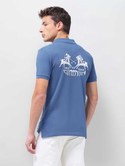 U.S. Polo Assn. Denim Co. - Blue Graphic Half Sleeves Polo T-Shirt