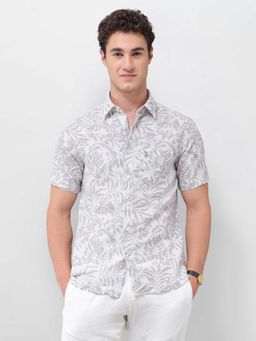 U.S. POLO ASSN. - Grey Floral Half Sleeves Shirt
