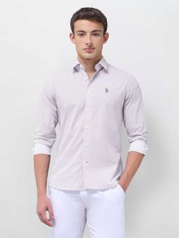 U.S. POLO ASSN. - Purple Geometric Full Sleeves Shirt
