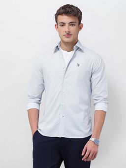 U.S. POLO ASSN. - Blue Geometric Full Sleeves Shirt