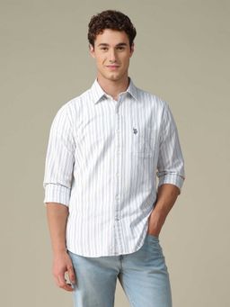 U.S. POLO ASSN. - Blue Stripes Full Sleeves Shirt