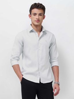 U.S. POLO ASSN. - Grey Solid/Plain Full Sleeves Shirt