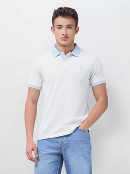 U.S. POLO ASSN. - White Solid/Plain Half Sleeves Polo T-Shirt