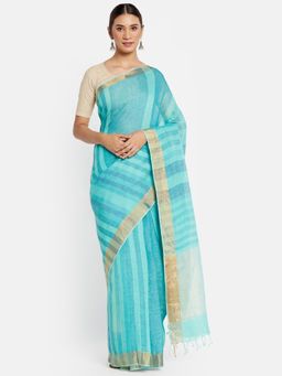 Fabindia - Linen Striped Saree