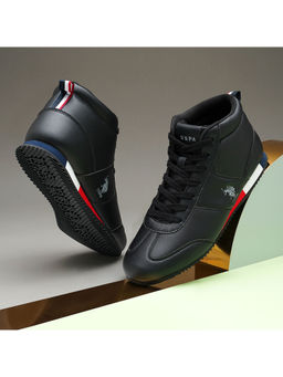 U.S. POLO ASSN. - Men Rentso Black Retro Mid Top Sneakers