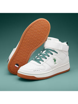 U.S. POLO ASSN. - Men Elton Off White Retro Court Mid Top Sneakers