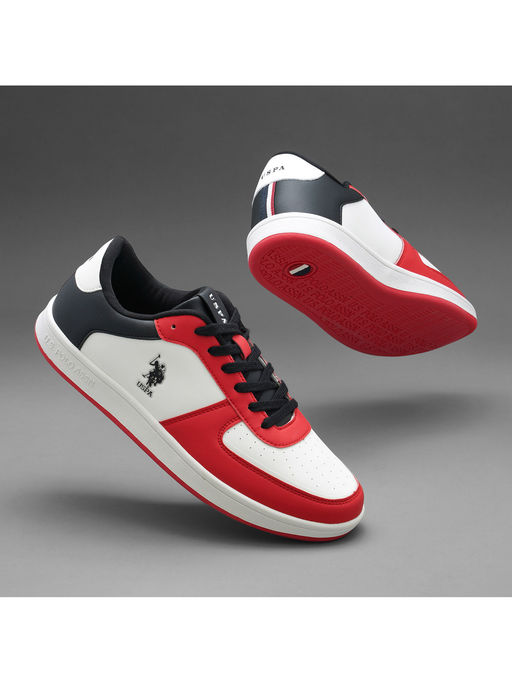 Buy POLO Men Rein Red Retro Court Sneakers Online