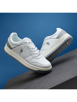 U.S. POLO ASSN. - Men Jaxon Off White Retro Court Sneakers