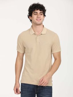 Levi's - Beige Textured Polo T-Shirt