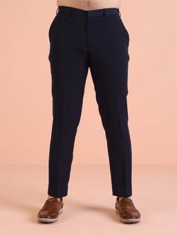 KISAH - Men Navy Blue Slim Fit Pant