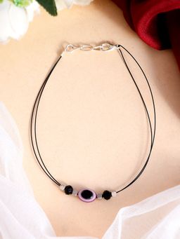 Silvermerc Designs - Women Black Western Evil Eye Thread Anklet