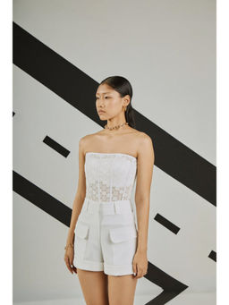 The Dapper Lady - White Moonlight Pocket Shorts