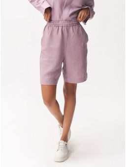 No Grey Area - Lavender Linen Shorts