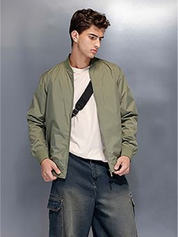WROGN - Men Olive Lightweight zip-up Jacket