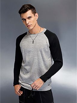 WROGN - Men Grey Colorblock Sweater