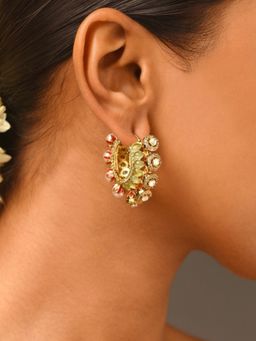 Abdesigns - Elegant Gold Plated Polka Hoop Earrings