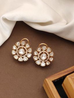 Abdesigns - Gold-Plated Polka Studded Stud Earrings