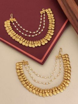 Abdesigns - Gold-Plated Kemp Stone Studded Temple Ear Cuff Chain