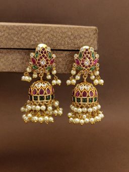 Abdesigns - Gold-Plated Kemp Stone Drop Temple Earrings