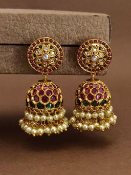 Abdesigns - Royal Kemp Stone Jhumka Earrings