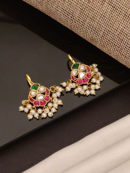 Abdesigns - Gold-Plated Artificial Beads Pachi Kundan Bugadi Ear Cuff