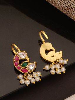 Abdesigns - Gold-Plated Artificial Beads Pachi Kundan Bugadi Ear Cuff
