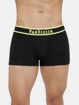 Van Heusen Innerwear - Men Neon Elasticized Waistband & Ultra Soft Trunks - Black