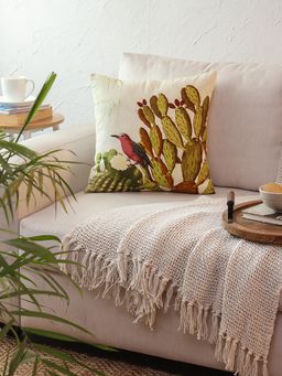 House This - Arizona Opuntia Cotton 2 Cushion Covers-Green