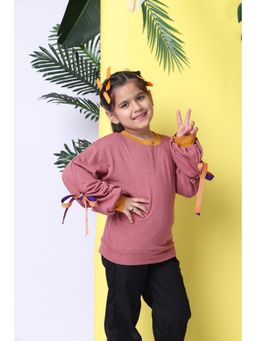 BaawRi - Girls Soft Cotton Faderose Slub Top