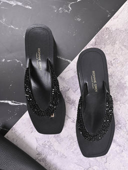 Ronnie Grey - Women Black Embellished Wedges
