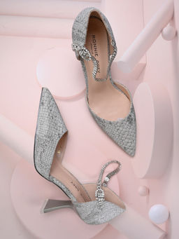 Ronnie Grey - Women Grey Animal Print Pumps