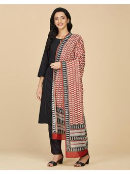 Fabindia - Maroon Cotton Bagru Printed Dupatta