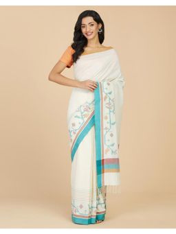 Fabindia - Natural Cotton Jamdani Saree Without Blouse