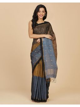 Fabindia - Multi-Color Cotton Silk Hand Woven Saree with Unstitched Blouse
