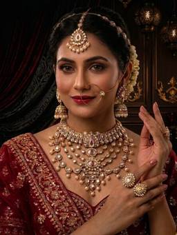 Rebekah - Antique Gold Kundan Bridal Jewellery Set