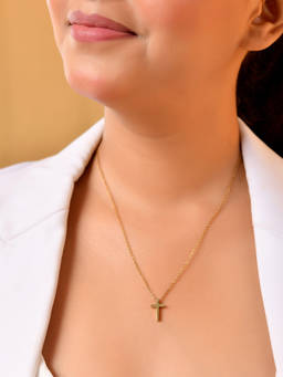 VOJ - Gold Plated with Small Cross Necklace