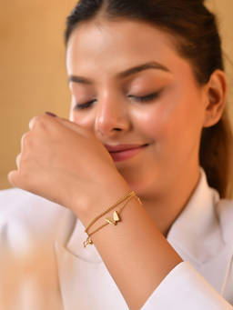VOJ - Gold Plated Butterfly Shaped Multi Layer Bracelet