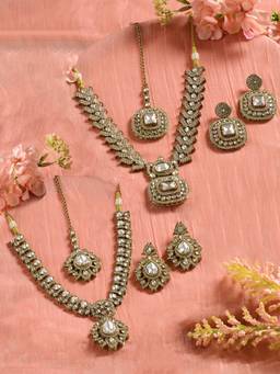 Zaveri Pearls - Gold Tone Stone Jewellery Set