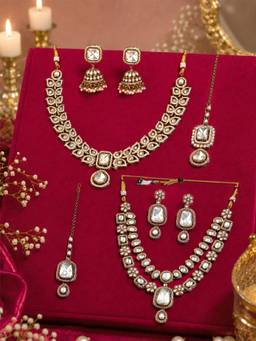 Zaveri Pearls - Gold Tone Stones Jewellery Set