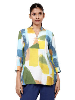 TAMISKA BY NARENDRA KUMAR - Zahra Abstract Printed Top