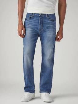 Levi's - Mens 555 Blue Relaxed Straight Fit Mid Rise Performance Jeans