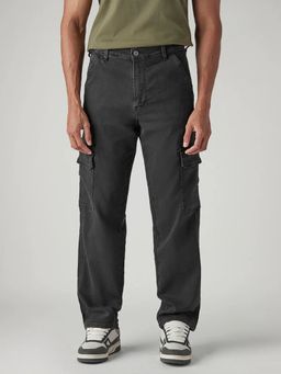 Levi's - Mens 568 Charcoal-Grey Loose Fit Mid Rise Cargos