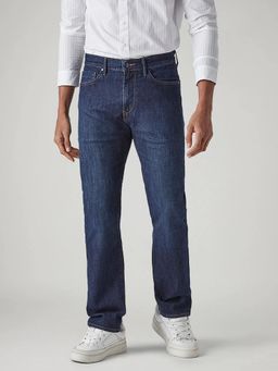 Levi's - Mens 505 Dark-Blue Straight Fit Mid Rise Redloop Jeans