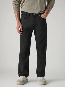 Levi's - Mens 505 Black Straight Fit Mid Rise Jeans
