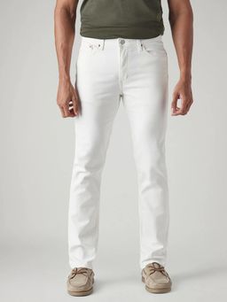 Levi's - Mens 511 White Slim Fit Mid Rise Overdyed Jeans